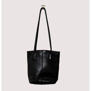 Green Fields Shafmaster Leather Co Shoulder Bag Womens Black Double Straps Purse